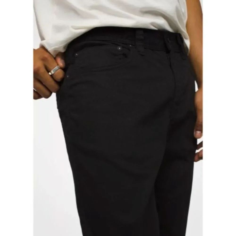 PrAna Bridger Jean Black Out Mens 40/36 Slim Fit Stretch‎ Denim Straight Leg NWT